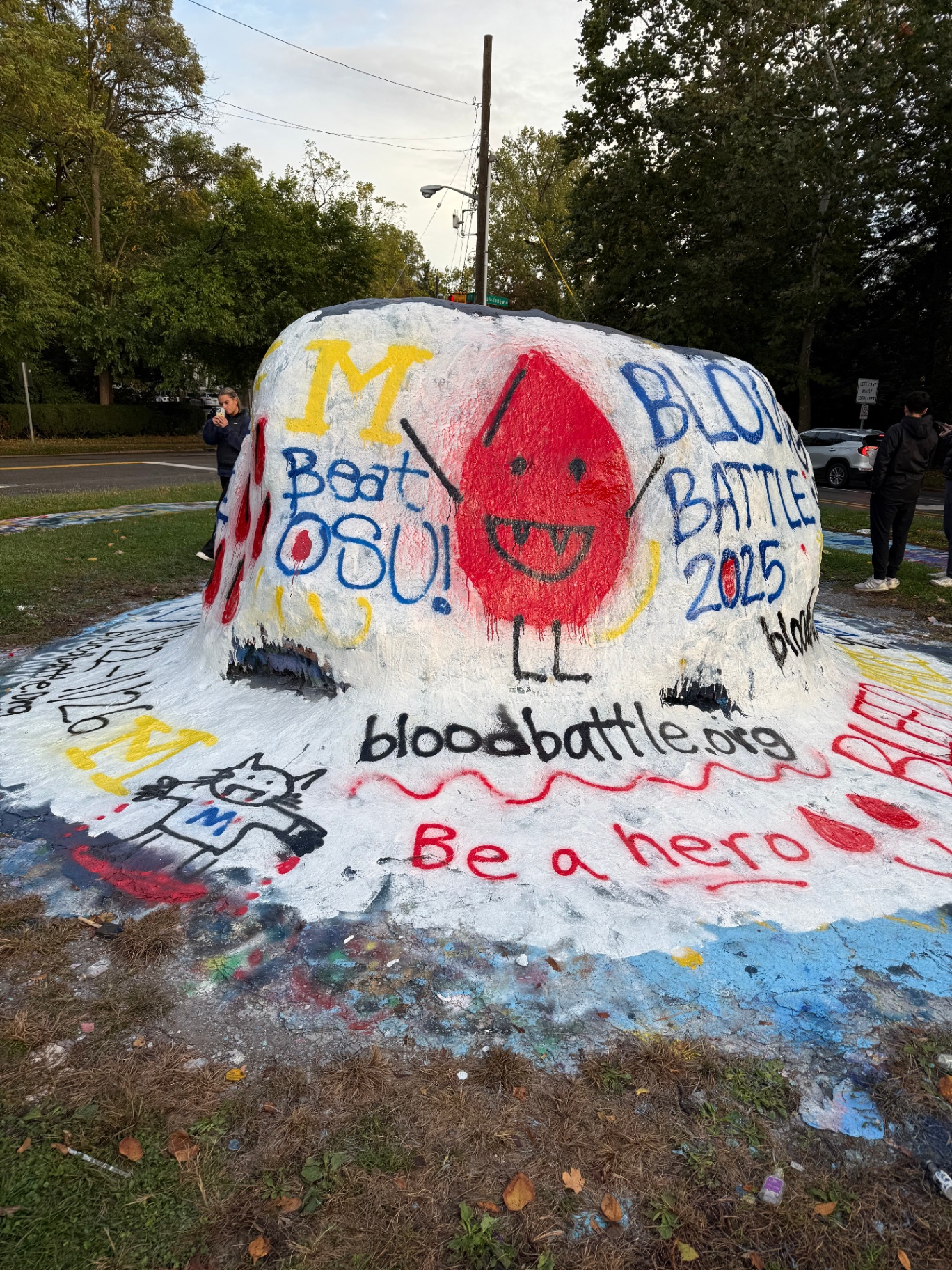 The Rock painted for Michigan Blood Battle